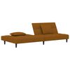 vidaXL Schlafsofa 2-Sitzer mit 2 Kissen Braun Samt