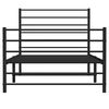 vidaXL Bettgestell mit Kopf- und Fu&szlig;teil Metall Schwarz 90x200 cm