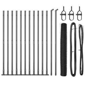 vidaXL Sechseckzaun mit Betonsockel 25 x 1,2 m PVC-beschichteter Stahl