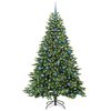 vidaXL K&uuml;nstlicher Weihnachtsbaum mit 300 LEDs Gr&uuml;n 210 cm PE und PVC