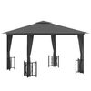 vidaXL Pavillon mit Seitenw&auml;nden & Doppeldach 3x3 m Anthrazit
