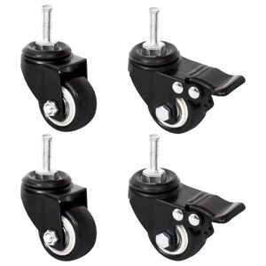 vidaXL Rollen f&uuml;r Pflanzk&uuml;bel 4 Stk. Schwarz 8x3,5x8 cm Eisen