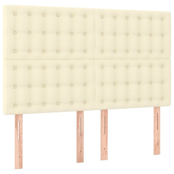 vidaXL Kopfteil Creme 144x5x118/128 cm Kunstleder
