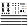 vidaXL Schiebet&uuml;rbeschlag-Set 305 cm Stahl Schwarz