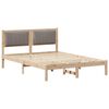 vidaXL Bettgestell mit gepolstertem Kopfteil Taupe 140 x 200 cm