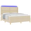 vidaXL Boxspringbett mit Matratze Creme 180 x 200 cm Stoff