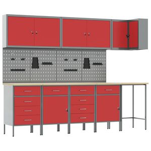 vidaXL Werkzeugschrank-Set 4 pcs Schwarz Pulverbeschichteter Stahl