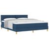 vidaXL Boxspringbett mit Kissen mit Kopfteil Blau 180 x 200 cm Stoff