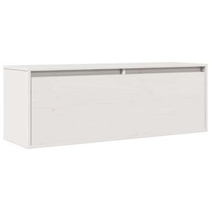 vidaXL Wandschrank Wei&szlig; 100x30x35 cm Massivholz Kiefer