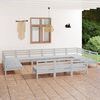 vidaXL 13-tlg. Garten-Lounge-Set Wei&szlig; Massivholz Kiefer