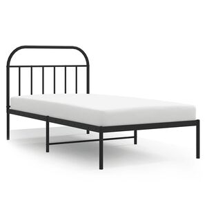 vidaXL Bettgestell mit Kopfteil Metall Schwarz 100x200 cm