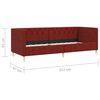 vidaXL Tagesbett mit Matratze USB Weinrot Stoff 90x200 cm