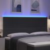 vidaXL LED Kopfteil mit LED-Lichtleisten Dunkelgrau 200 cm Polyester
