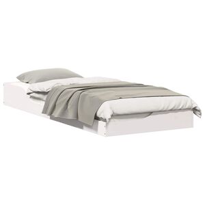 vidaXL Bettrahmen Wei&szlig; 100 x 220 cm Massives Kiefernholz