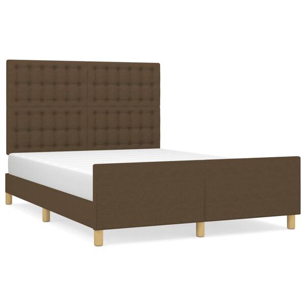 vidaXL Bettgestell ohne Matratze Dunkelbraun 140x200 cm Stoff