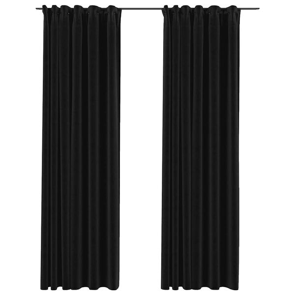 vidaXL Verdunkelungsvorh&auml;nge mit Haken Leinenoptik 2 Stk. 140x225 cm