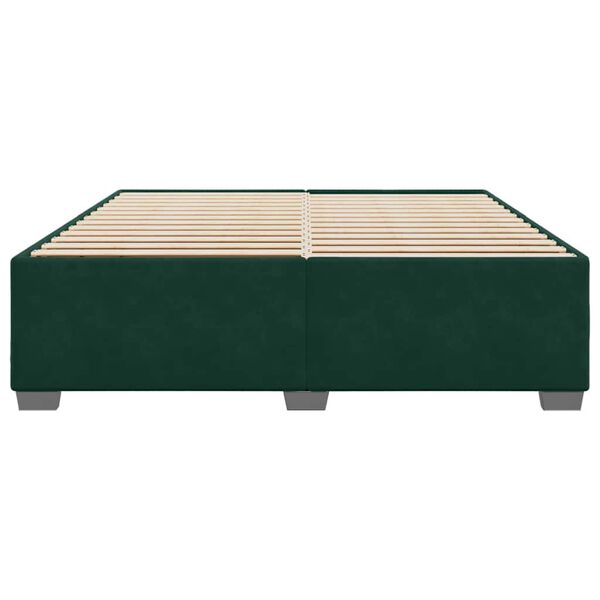 vidaXL Bettgestell ohne Matratze Dunkelgr&uuml;n 200x200 cm Samt