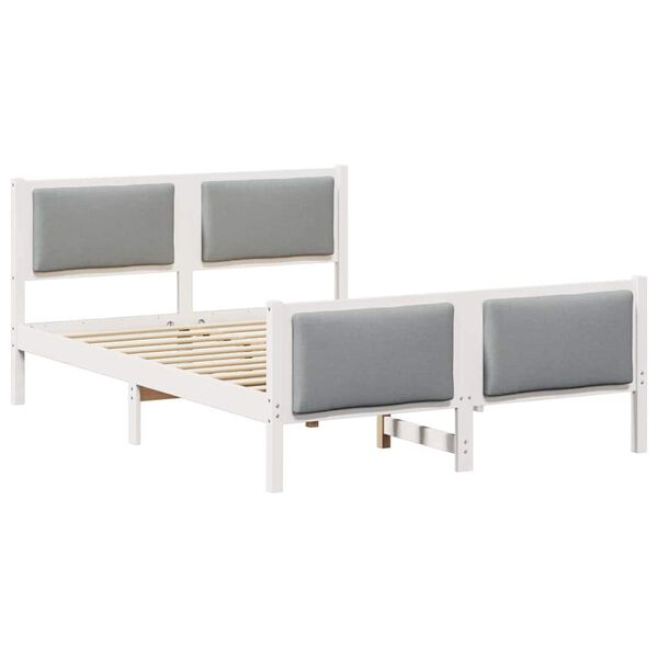 vidaXL Bettrahmen mit Kopfteil Hellgrau 160 x 200 cm Stoff