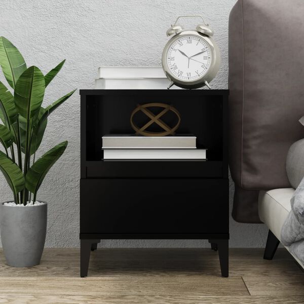 vidaXL Nachttisch Schwarz 40x35x50 cm