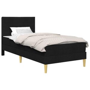 vidaXL Bettgestell mit Matratze Schwarz 90 x 190 cm Stoff
