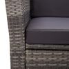 vidaXL 5-tlg. Garten-Essgruppe mit Auflagen Poly Rattan Grau