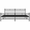 vidaXL Bettgestell mit Kopf- und Fu&szlig;teil Metall Schwarz 193x203 cm