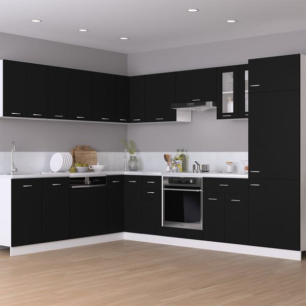 vidaXL Eckh&auml;ngeschrank Lyon Schwarz 57x57x60 cm Holzwerkstoff