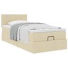 vidaXL Ottoman-Bett mit Matratze Creme 90x200 cm Stoff