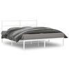 vidaXL Bettgestell mit Kopfteil Metall Wei&szlig; 150x200 cm