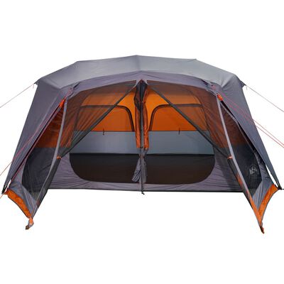 vidaXL Campingzelt 10 Personen Grau und Orange Wasserfest