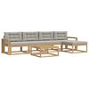vidaXL Outdoor-Sofagarnitur 6 stk. Wei&szlig; und Hellgrau Polyester
