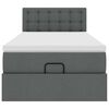 vidaXL Ottoman-Bett mit Matratze & LEDs Dunkelgrau 90x190 cm Stoff