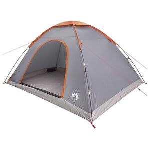vidaXL Campingzelt 6 Personen Grau und Orange