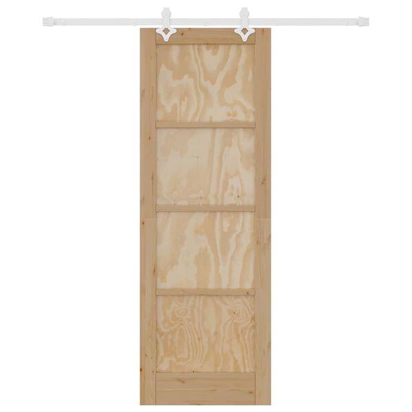 vidaXL Schiebet&uuml;r Braun 73,5 x 211 cm Massives Kiefernholz
