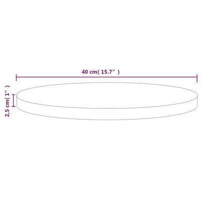 vidaXL Tischplatte Ø40x2,5 cm Massivholz Kiefer