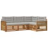 vidaXL Outdoor-Sofagarnitur mit Kissen 4 pcs Nat&uuml;rlich und Hellgrau