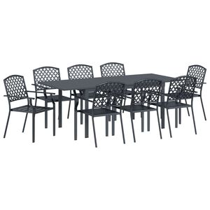 vidaXL Garten Essgruppe 9 stk. Anthrazit Stahl