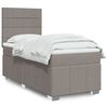 vidaXL Boxspringbett mit Matratze Taupe 100x200 cm Stoff