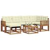 vidaXL Outdoor-Sofagarnitur mit Kissen 7 pcs Natur und Creme