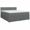 vidaXL Boxspringbett mit Matratze Dunkelgrau 140 x 200 cm Stoff