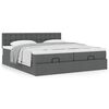 vidaXL Ottoman-Bett mit Matratzen Dunkelgrau 160x200 cm Stoff