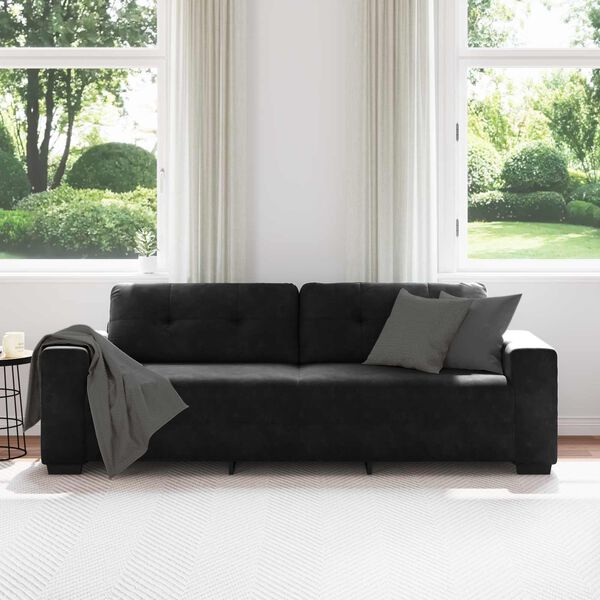 vidaXL Sofa 3 pcs Braun Leinenmischgewebe