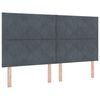 vidaXL Boxspringbett mit Matratze Dunkelgrau 180 x 200 cm Samt