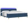 vidaXL Boxspringbett mit Matratze mit Kopfteil Blau 200 x 200 cm Stoff