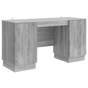 vidaXL Schreibtisch Sonoma-Grau 142,5 x 50 x 75 cm Holzwerkstoff