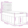 vidaXL Boxspringbett mit Matratze Hellgrau 90x200 cm Stoff