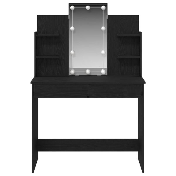 vidaXL Schminktisch mit Regal Schwarz Eichen-Optik 96 x 39 x 142 cm