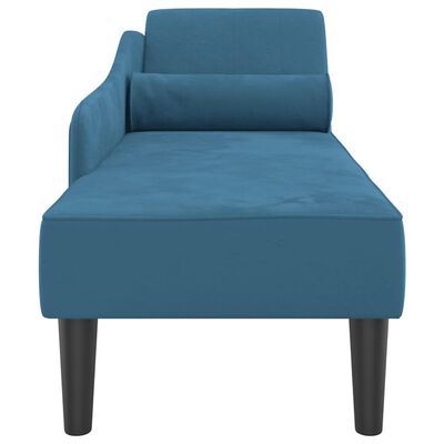 vidaXL Chaiselongue mit Kissen Blau Samt