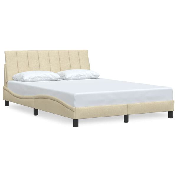 vidaXL Bettgestell ohne Matratze "Hanko" Creme 120x200 cm Stoff