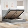 vidaXL Ottoman-Bett mit Matratze Hellgrau 160x200 cm Stoff